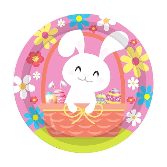 10 Person Cutlery Set, Easter Bunny and Eggs Themed Party Tableware, Complete Decoration Set for Easter Day Celebrations