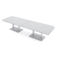 thumbnail image 1 of 10 Person Duo Shaped Conference Table Metal Base Electric Module, 1 of 7