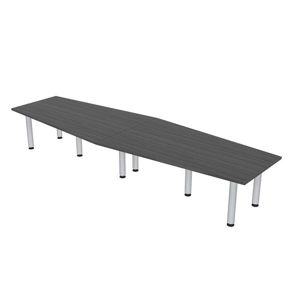10 Person Hexagon Irregular Conference Table Power Modules Post Legs