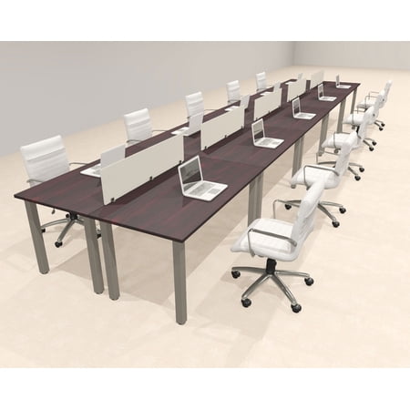 10 Person Modern Metal Leg Office Workstation Desk Set, #OT-SUL-FPM23