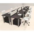 thumbnail image 1 of 10 Person Modern Metal Leg Office Workstation Desk Set, #OT-SUL-FPM69, 1 of 2