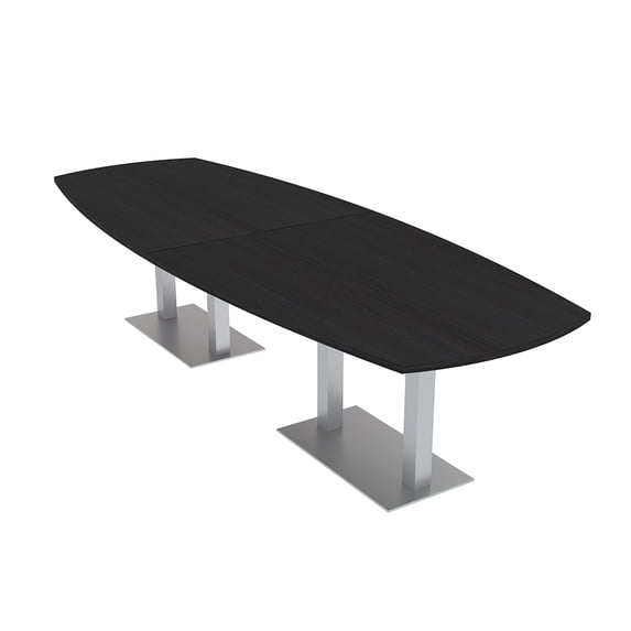 10 Person Modular Arc Boat Conference Table Square Metal Bases 10 Ft