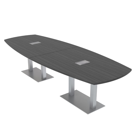 10 Person Modular Arc Boat Conference Table Square Metal Bases 10 Ft