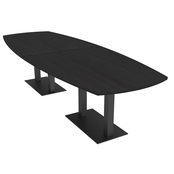 10 Person Modular Arc Boat Conference Table Square Metal Bases 10 Ft