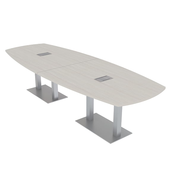 10 Person Modular Arc Boat Conference Table Square Metal Bases 10 Ft