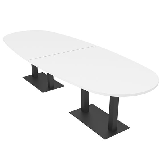 10 Person Modular Boat Oval Conference Room Table Metal Bases 10X4