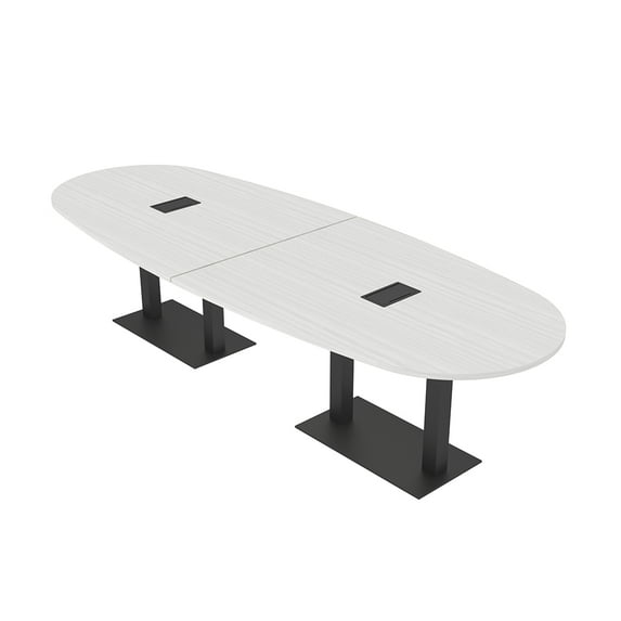 10 Person Modular Boat Oval Conference Room Table Metal Bases 10X4