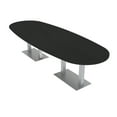 thumbnail image 1 of 10 Person Modular Boat Oval Conference Room Table Metal Bases 10X4, 1 of 5