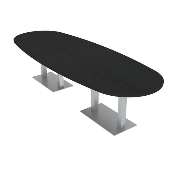 10 Person Modular Boat Oval Conference Room Table Metal Bases 10X4