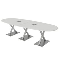 12 Ft Rectangular Modular Conference Table With X Bases Power And Data ...