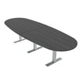 thumbnail image 1 of 10 Person Modular Boval Conference Room Table Metal T-Bases w/Electric, 1 of 6