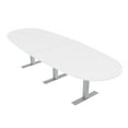 thumbnail image 1 of 10 Person Modular Boval Conference Room Table Metal T-Bases w/Electric, 1 of 6