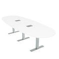 thumbnail image 1 of 10 Person Modular Boval Conference Room Table Metal T-Bases w/Electric, 1 of 8
