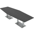 thumbnail image 1 of 10 Person Modular Powered Hexagon Conference Table Square Metal Bases, 1 of 5
