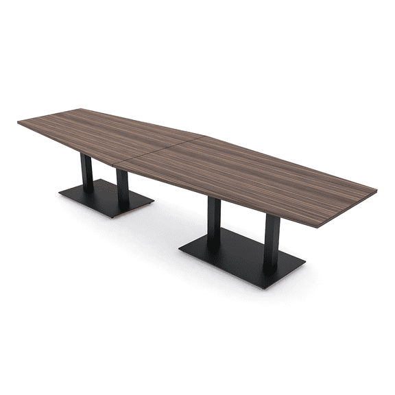 10 Person Modular Powered Hexagon Conference Table Square Metal Bases