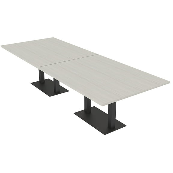 10 Person Modular Rectangle Conference Table Metal Bases Power Modules
