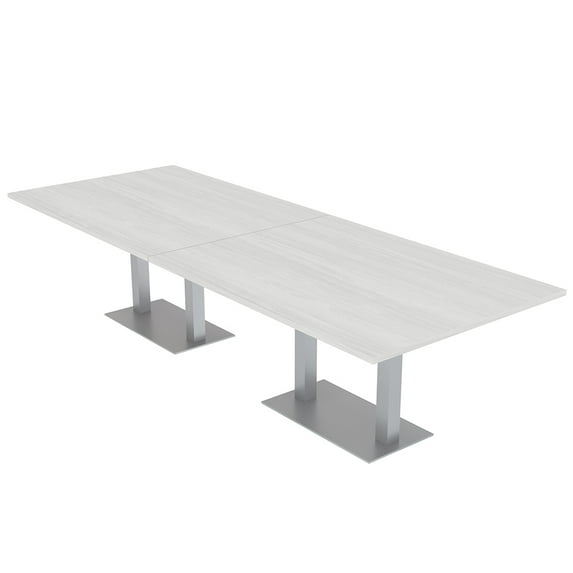 10 Person Modular Rectangle Conference Table Metal Bases Power Modules