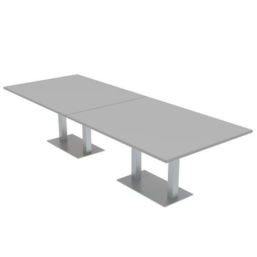 10 Person Modular Rectangle Conference Table Metal Bases Power Modules