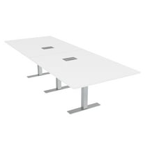 8 Person Arc Boat Conference Table Metal T Bases 8X4 Power And Data ...