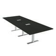 thumbnail image 1 of 10 Person Modular Rectangle Conference Table Metal T-Bases Power Units, 1 of 7