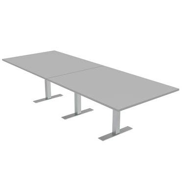 10 Person Modular Rectangle Conference Table Metal T-Bases Power Units