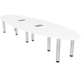 thumbnail image 1 of 10 Person Oval Conference Table 12'x4' with Power And Data Post Legs, 1 of 7