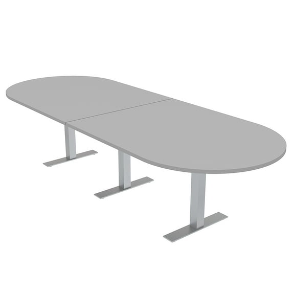 10 Person Racetrack Conference Room Table Metal T Bases Power Modules