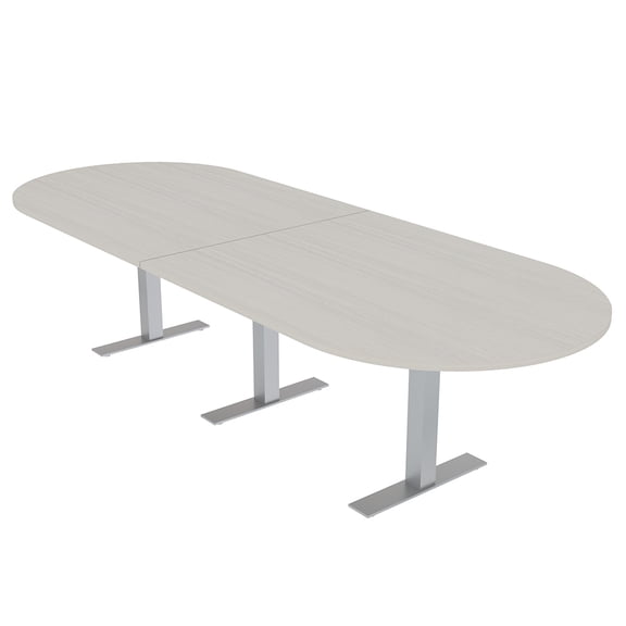 10 Person Racetrack Conference Room Table Metal T Bases Power Modules