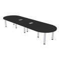 thumbnail image 1 of 10 Person Racetrack Conference Room Table with Power Modules Post Legs, 1 of 7