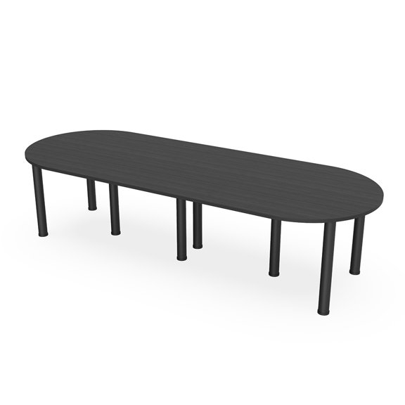 10 Person Racetrack Conference Room Table with Power Modules Post Legs