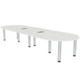 thumbnail image 1 of 10 Person Racetrack Conference Room Table with Power Modules Post Legs, 1 of 7