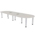 thumbnail image 1 of 10 Person Racetrack Conference Room Table with Power Modules Post Legs, 1 of 7