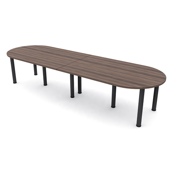 10 Person Racetrack Conference Room Table with Power Modules Post Legs