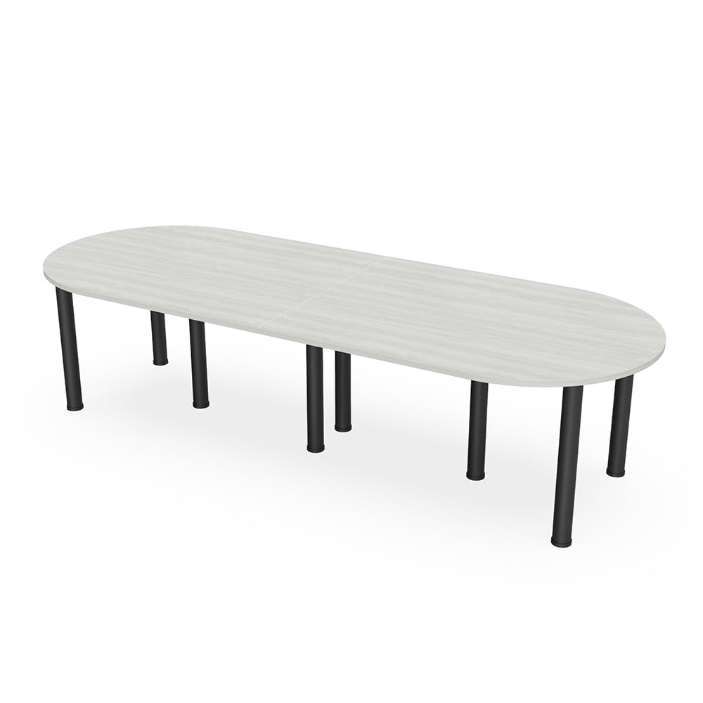 10 Person Racetrack Conference Room Table with Power Modules Post Legs ...