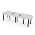 thumbnail image 1 of 10 Person Racetrack Conference Room Table with Power Modules Post Legs, 1 of 7