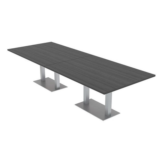 10 Person Rectangular 4X10 Conference Table Metal Double Post Base Asian Night