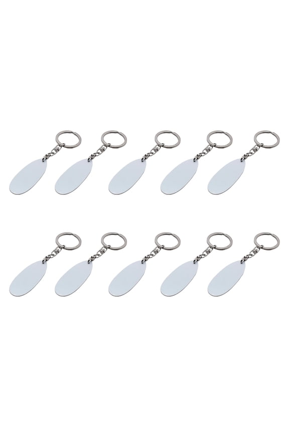10 Personalized Aluminum Key Rings Heat Transfer Ready for DIY Crafts and Corporate Gifts