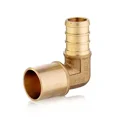 thumbnail image 1 of 10-Piece 1/2 Inch PEX x 1/2 Inch Male Sweat Elbow Brass Crimp Fittings, Lead-Free Plumbing Connectors, 1 of 1