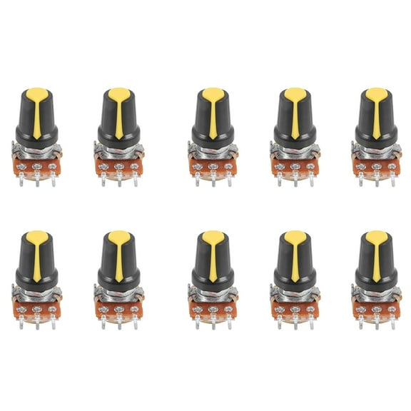 10 Piece 100K Ohm 3 Terminals Linear Taper Rotary Audio B Type Potentiometer Pot