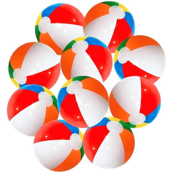 10-Piece 11.81" Inflatable Beach Balls, Multicolor, 1 Pack