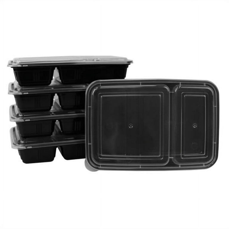 Meal Prep Containers, 2 Compartments Plastic Food Storage