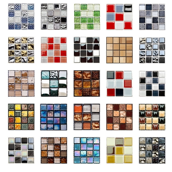 10-Piece 3D Self-Adhesive Tile Sticker Set, Waterproof Wall Decal for Easy Kitchen and Bathroom Backsplash Upgrade