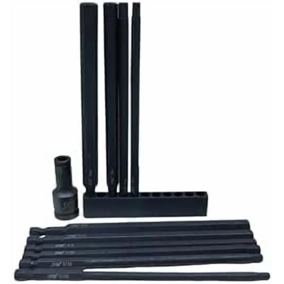 10-Piece 6" Hex Bit Set (5/32"3/8", 510mm) with 42CrMo 3/8" to 1/4" Adapter For Lug Termination, Installations & Electrical Work$$Tools & Hardware Other