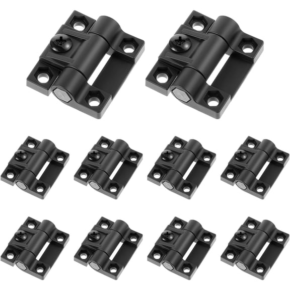 Allio 10 Piece Adjustable Torque Hinge 43mmx36mm 4 Countersunk Holes Black Plastic Position Control Hinges Black Door Hinges for Door