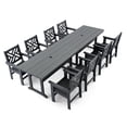 thumbnail image 1 of ATKELITION 10-Piece All-Weather HDPE Patio Dining Set for 8 with Umbrella Hole（Gray), 1 of 13