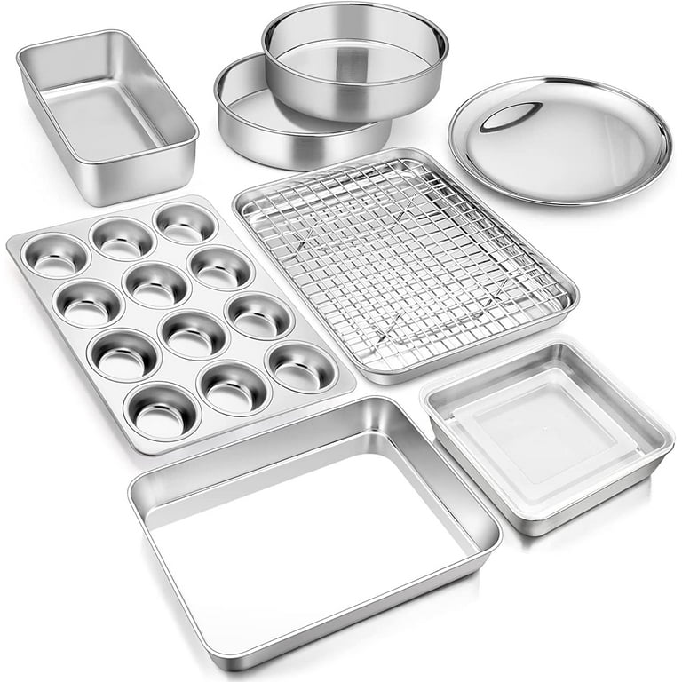 Granitestone Ultra Nonstick Bakeware Set, 5 Piece Dishwasher Safe Baking  Pans Set with Muffin Pan, Baking Pan, Loaf Pan, Round Baking Tray & Baking