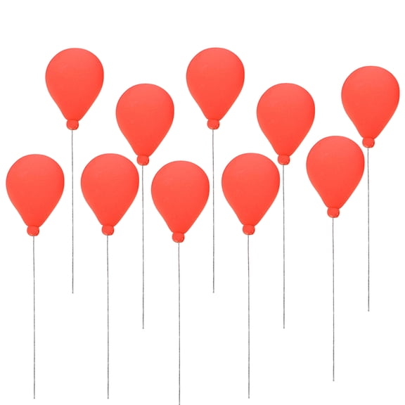 10-Piece Balloon Cake Toppers Set - Colorful Clay Balloon Picks, Round Shaped for Cupcakes & Cakes, Ideal for Birthday, Wedding, & Valentine's Day Party Decorations