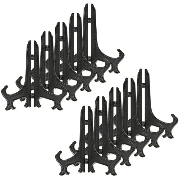 10-Piece Black Foldable Plate Holders Plate Stands Mini Easel Stand for Displaying Book Card Plaque Picture 8 Inches