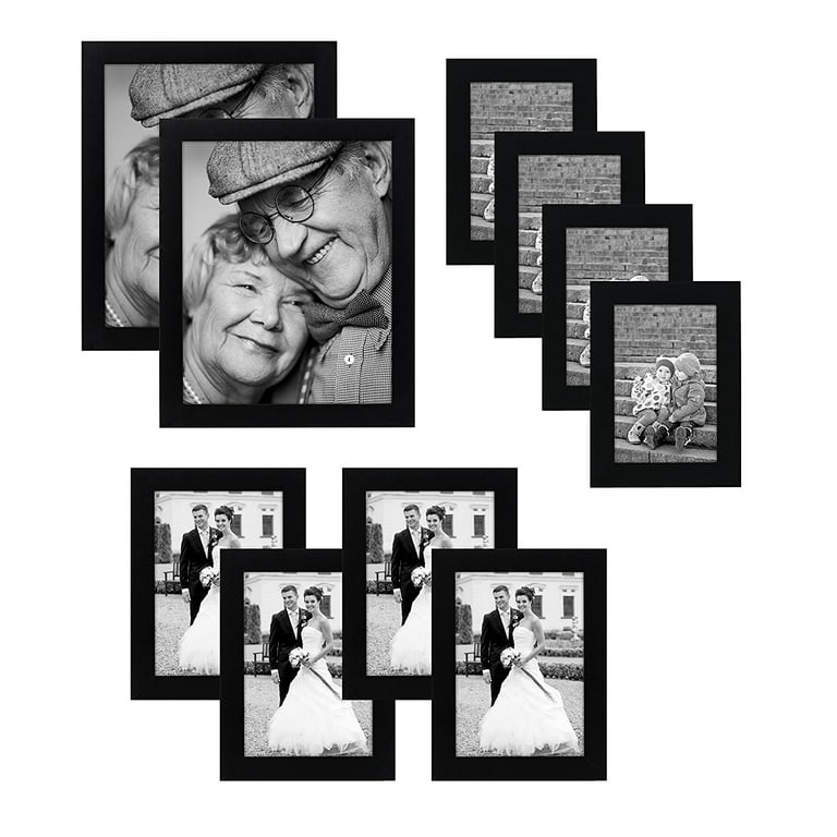 Giftgarden 10 Pcs Multi Picture Photo Frames Set for Multiple Size  Photograph, Two 8x10, Four 4x6, Four 5x7, Black