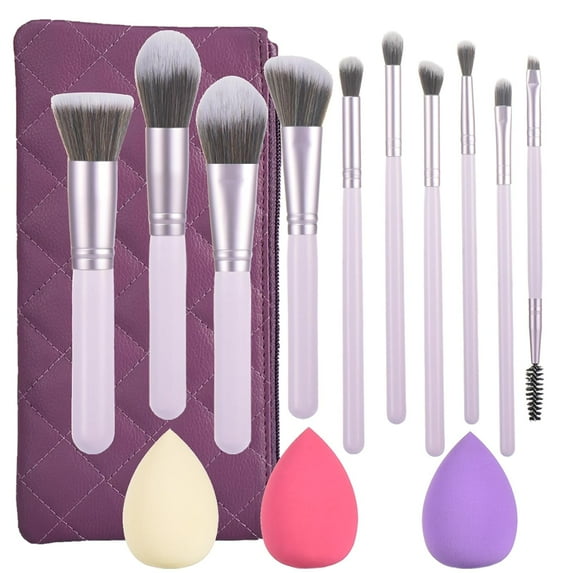 10 Piece Black brown Makeup Brushes - Wooden Handle with Soft Synthetic Bristles,for Face & Eye Makeup|Professional Makeup Brushes set for Women & Girls|